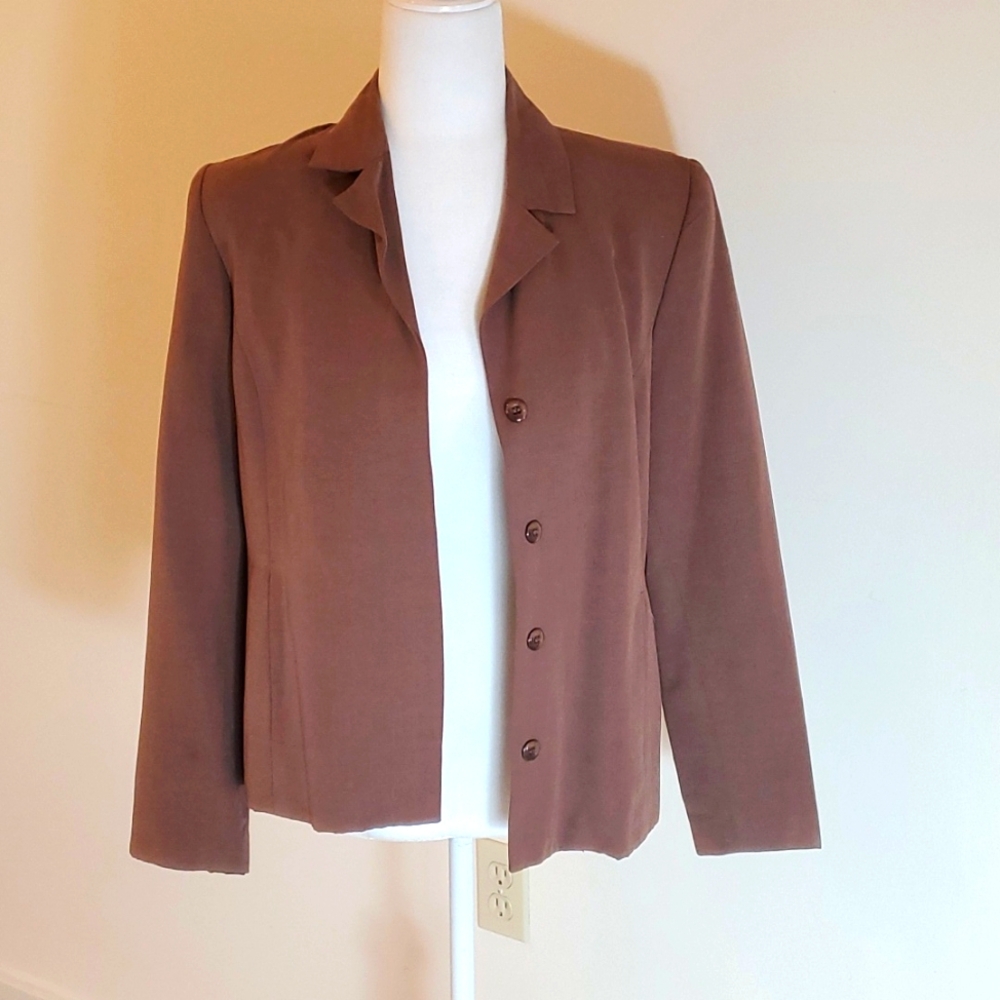 Bice brown button front blazer jacket